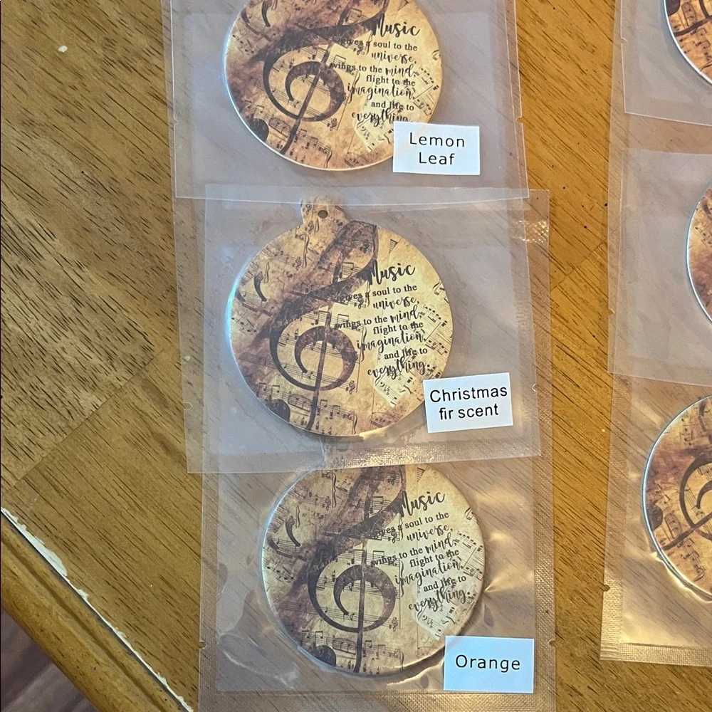 Musical Note Quote Double Sided Flat Scented Paper Ornaments Set of 9 New
